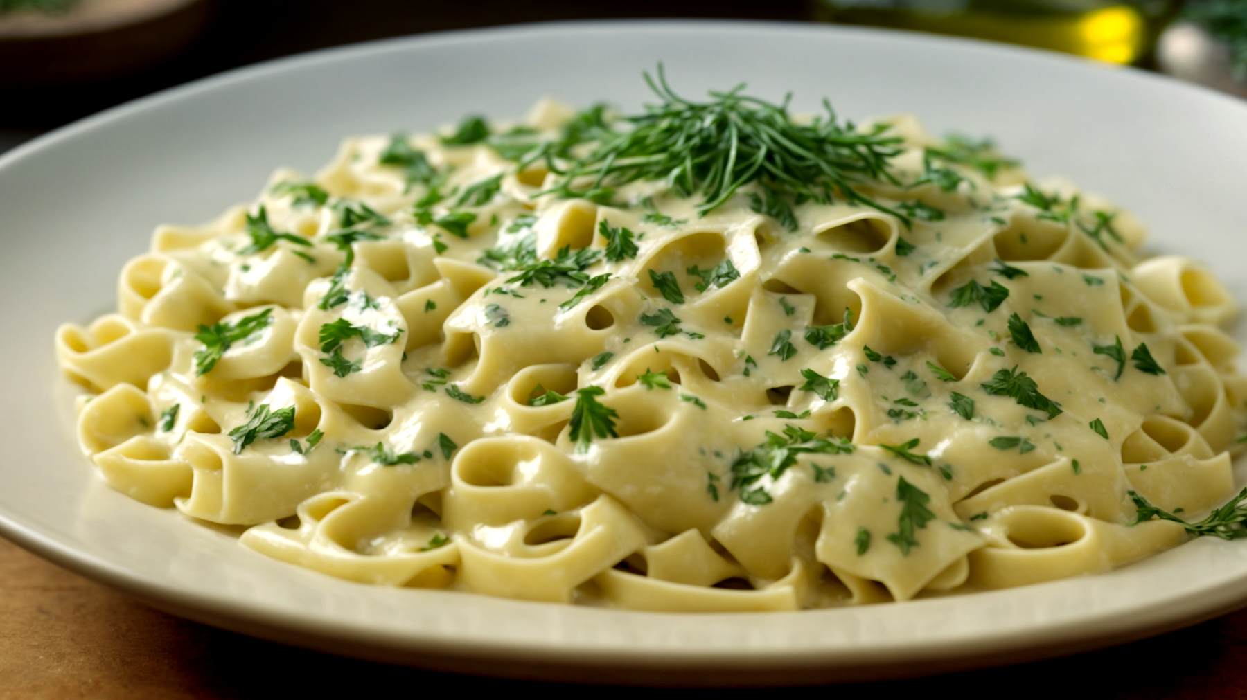 Farfalloni aglio porri formaggio grattugiato."