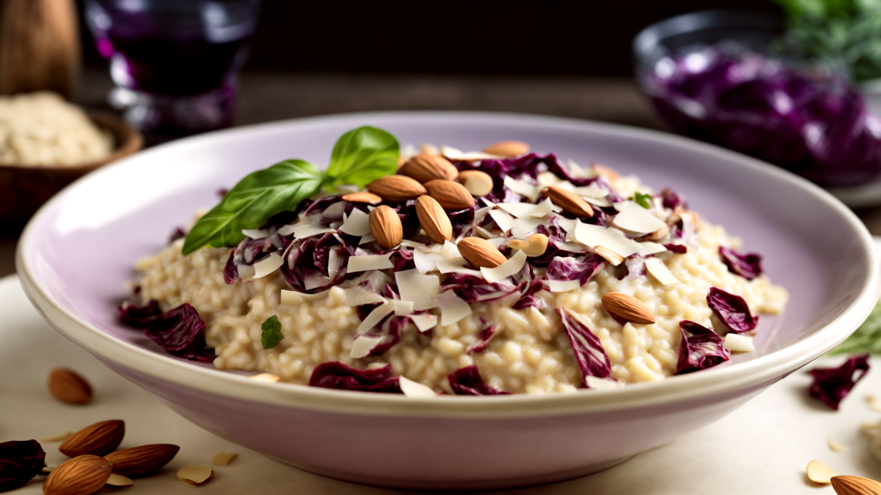 Risotto radicchio mandorle"